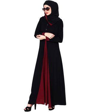 double layer abaya | wine color abaya | fancy abaya in pakistan