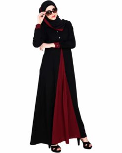 Alternative view of Pretty Wine Layered Abaya