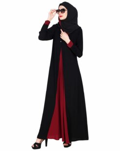 Pretty Wine Layered Abaya - Image 3