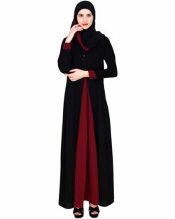 Pretty Wine Layered Abaya - Image 4