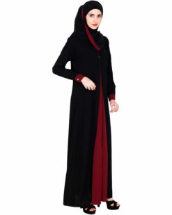 Pretty Wine Layered Abaya - Image 5