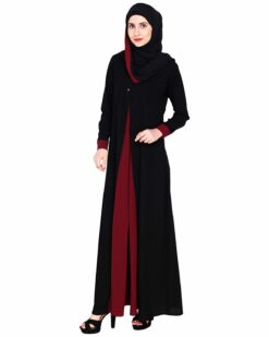Pretty Wine Layered Abaya - Image 6