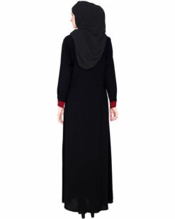 Pretty Wine Layered Abaya - Image 7