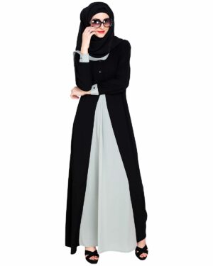 Alternative view of Pretty Sage Green Layered Abaya