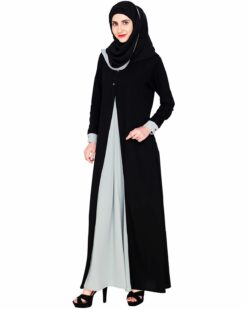 Pretty Sage Green Layered Abaya - Image 3