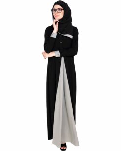 Pretty Grey Layered Abaya - Image 5