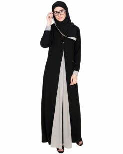 Pretty Grey Layered Abaya - Image 6