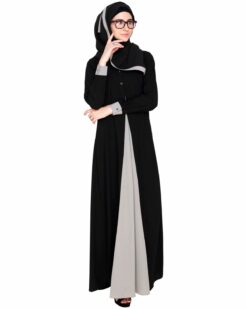 Pretty Grey Layered Abaya - Image 7