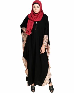 Alternative view of Floret Printed Black Kaftan