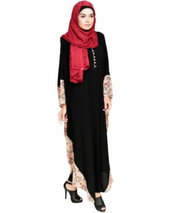 Floret Printed Black Kaftan - Image 3