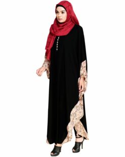 Floret Printed Black Kaftan - Image 4