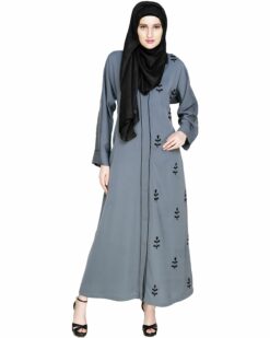 Alternative view of Botanic Grey Beaded Dubai Style Abaya