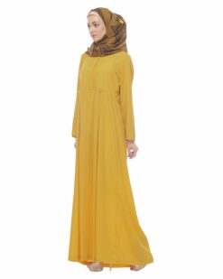 Alternative view of Mango Yellow Pleated Abaya