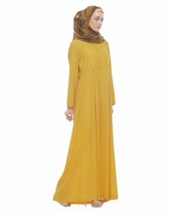 Mango Yellow Pleated Abaya - Image 3