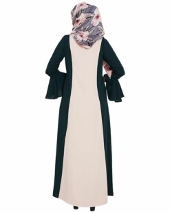 Flouncy Sleeve Bottle Green Dubai style Abaya - Image 6