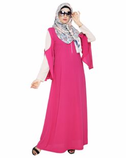 Dora Sleeves Fuschia Abaya - Image 3