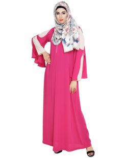 Dora Sleeves Fuschia Abaya - Image 4