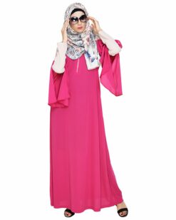 Dora Sleeves Fuschia Abaya - Image 5