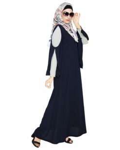 Dora Sleeves Blue Abaya - Image 4