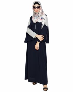 Dora Sleeves Blue Abaya - Image 5