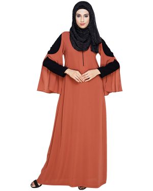 irani abaya | Brick Red Abaya | new abaya design