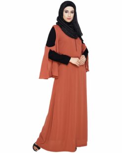Alternative view of Dora Sleeves Brick Red Abaya