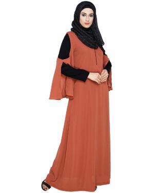 Alternative view of Dora Sleeves Brick Red Abaya