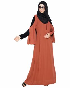 Dora Sleeves Brick Red Abaya - Image 3