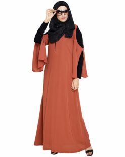 Dora Sleeves Brick Red Abaya - Image 5