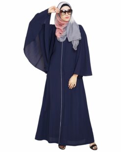 Angel Sleeves Blue Abaya - Image 5