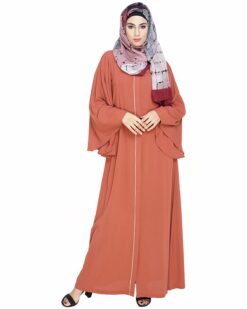 Angel Sleeves Brick Red Abaya - Image 3