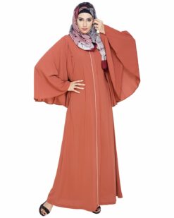 Angel Sleeves Brick Red Abaya - Image 4