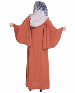 Angel Sleeves Brick Red Abaya - Image 6