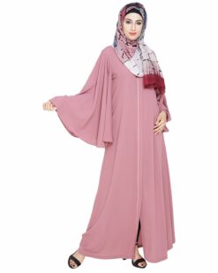 Angel Sleeves Onion Pink Abaya - Image 3
