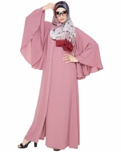 Angel Sleeves Onion Pink Abaya - Image 5