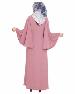 Angel Sleeves Onion Pink Abaya - Image 6