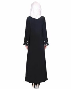 Delicate Pearl Beads Embroidered Abaya - Image 6