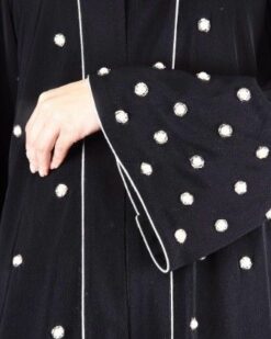 Alternative view of Delicate Pearl Beads Embroidered Abaya