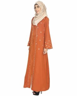 Delicate Pearl Embroidered Abaya - Image 3