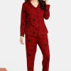 maroon Top and Pajama Set | pajama Set | night dress for ladies
