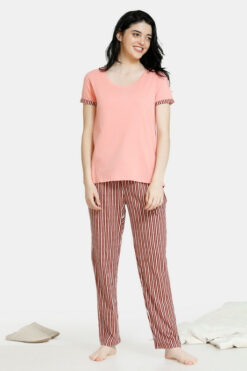 Stripes nighty | top and pajama set | night suit for girls