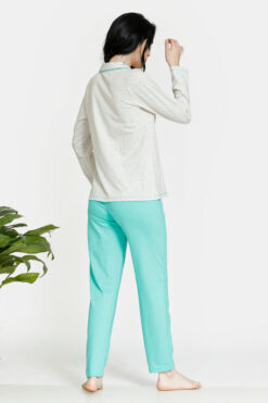 Pop Fresh Cotton Top N Pyjama Set - Green - Image 3