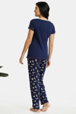 Must Haves Knit Cotton Top N Pyjama Set - Navy - Image 3