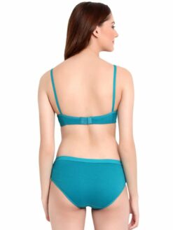 Alternative view of Sky Blue Floral Patch Printed Bra & Panty Set