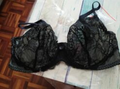 Lace Floral Transparent No Padding Cup Bra Set - Image 4