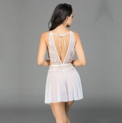 White Lingerie Lace Chemise NightDress - Image 4