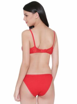 Alternative view of Red Lace Detail Bra & Panty Set