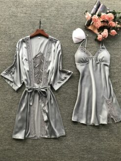 Robe Gown Set Ladies Nightwear Night Dress - Image 4