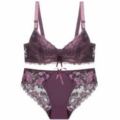 Purple Lace Bra, Push-Up Bra Set, Sexy Bra Set, Bridal Bra, Lace Bra, Sexy Lingerie, Romantic Lingerie, Julexy Bra Set, Lace Panty Set, Bridal Lingerie, Nightwear Bra, Floral Lace Bra