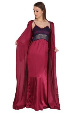 Alternative view of Satin Night Dress & Full Sleeves Robe